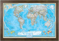 Canvas Classic World Map Pin Board – Framed Travel Map with Pins for Wall – Personalized Push Pin World Map for Tracking Journeys – 27.5" x 39.5" Rustic Brown Frame