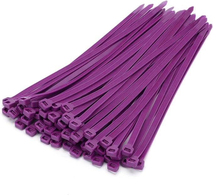 XINGO 100 PCS 12 inch Cable Zip Ties Heavy Duty,120 lbs Tensile Strength, Self-Locking Premium Nylon Zip Ties for Indoor and Outdoor Use (Purple)