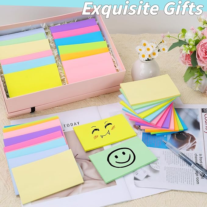 36 Pads Large Sticky Notes 3in x 5in, 12 Colors Adhesive Self-Stick Multicolor Memo Note Pads Bright Colorful Rectangle Sticky Notes for Office Home School Meeting Blank Desk Notebook 45 Sheets/pad