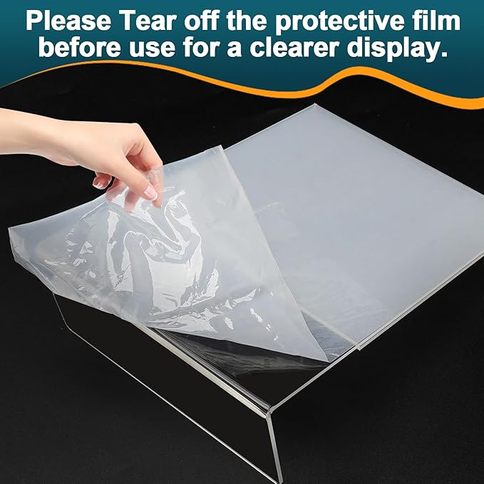 12 Pack Acrylic Sign Holder 8.5x11 Inches, Clear Plastic Table Paper Display Stand, L-Shape Vertical Menu Holder Stand, Clear Picture Photo Flyer Display Stand for Restaurants, Store, Office Desktop