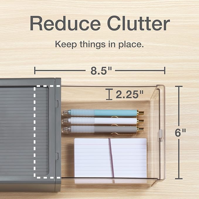 Pendaflex Stackable Drawer, Durable Plastic, Silicon Handles, Tinted Drawers, Single, Gray, 9" x 7" x 3.5", Medium, 1 Piece (41792)