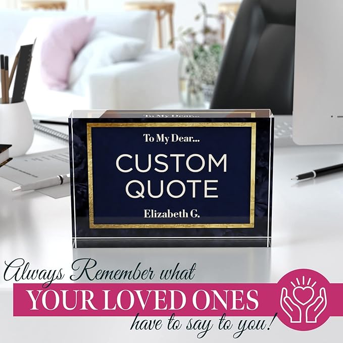 Custom Acrylic Sign Personalized, Custom Desk Name Plate, 18 Styles, (4"x6"), With Gift Box, USA Made by Acryluxe. (Folsom)