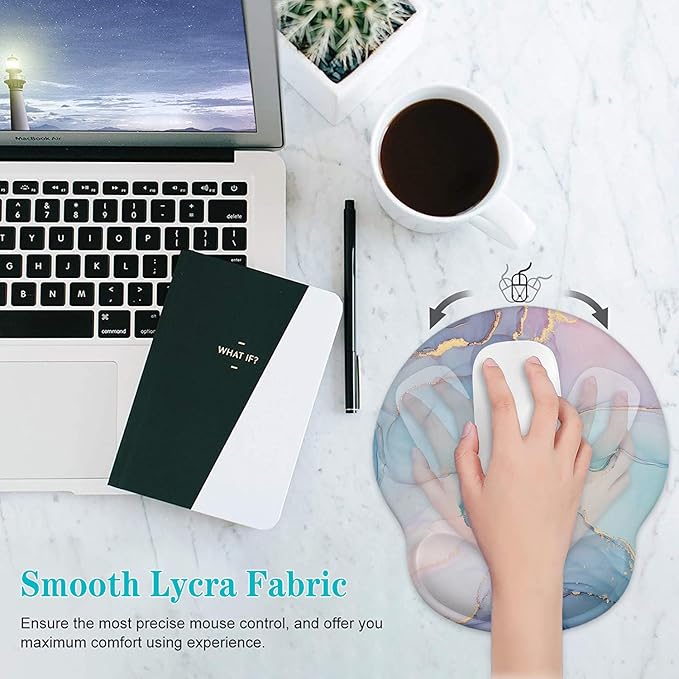 LATEEFAH Mouse Pad with Wrist Rest, 3-in-1 Gaming Mouse Pad, Keyboard Wrist Rest, Ergonomic Memory Foam Mousepad with Wrist Support for Computer Keyboard