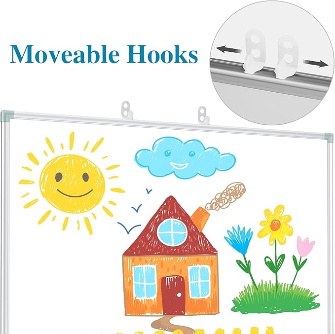 Lockways White Board Dry Erase Board 36 x 24 Inch, Magnetic Whiteboard 3 x 2, Silver Aluminium Frame for School Office and Home