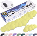 Qloud Cloud Wrist Rest Keyboard Wrist Rest for Computer Keyboard Pad, Cloud Keyboard Wrist Rest, Wrist Pad for Keyboard, Memory Foam, Non Slip Base, Comes with Mouse Pad - Yellow