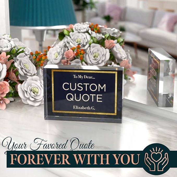 Custom Acrylic Sign Personalized, Custom Desk Name Plate, 18 Styles, (4"x6"), With Gift Box, USA Made by Acryluxe. (Folsom)