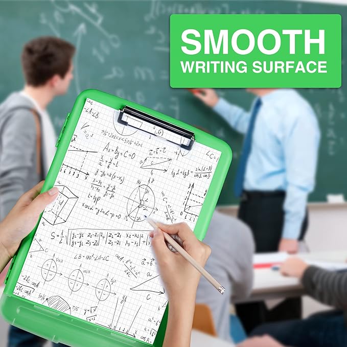 Sooez Clipboard with Storage, High Capacity Nursing Clip Board 8.5 x 11 with Pen Holder & Low Profile Clip, Plastic Clipboards Case Box, Teacher Must Haves School Office Supplies,Letter Size/ A4