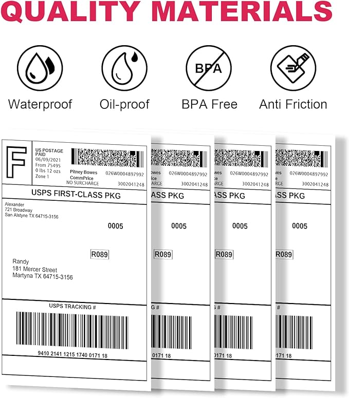 4x6 Direct Thermal Shipping Labels, 2640 Labels/12 Rolls, Compatible with Dymo 4XL 1744907, 1755120, Smudge-Resistant and Permanent Adhesive Direct Thermal Labels, BPA Free