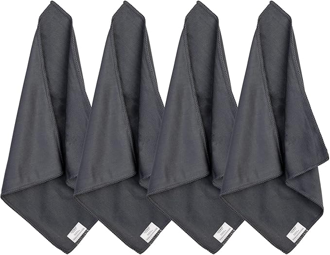 loukin 4 Pack Whiteboard Cleaning Cloth, Dry Erase Board Cloth for Classroom, Home and Office Use, Reusable and Washable, Grey, 12" x 12"