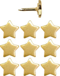 Mini Star Push Pins - Gold Mini Star Pins - for Cork Board, Maps, or Lapel Pin Use - Designed in USA - Set of 10