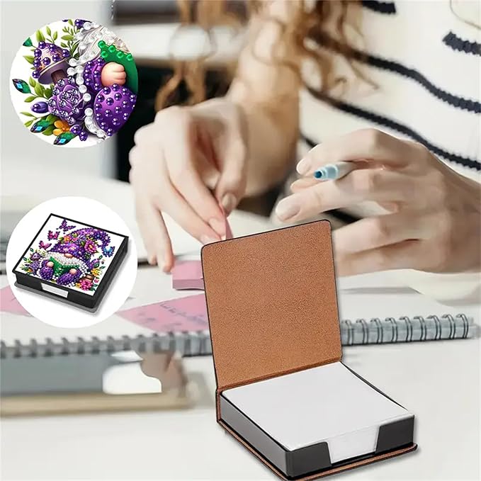 Dwarf Diamond Painting Kit Note Box,Memo Paper Storage Box Diamond Art,Sticky Note Holder Diamond Art,Diamond Painting Memo Pad For Office Desk. (Dwarf)