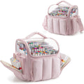 Puffy Marker Organizer Case for 210 Markers, Large Marker Storage Bag with Shoulder Strap for Adults, Artists, Teachers, Coloring Enthusiasts, Marker Holder Organizer, Pink (Patented Design)