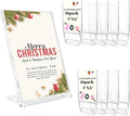 10 Pack 3x5 Inch Small Sign Holder Vertical, Double-Sided Usage with Swivel Base for Table Display, for Office, Store, Restaurant, for Number/Name/Food Label Display, Note