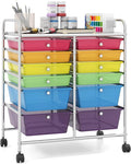 Giantex 12 Drawer Rolling Storage Cart Tools Scrapbook Paper Office School Organizer (Multicolor)