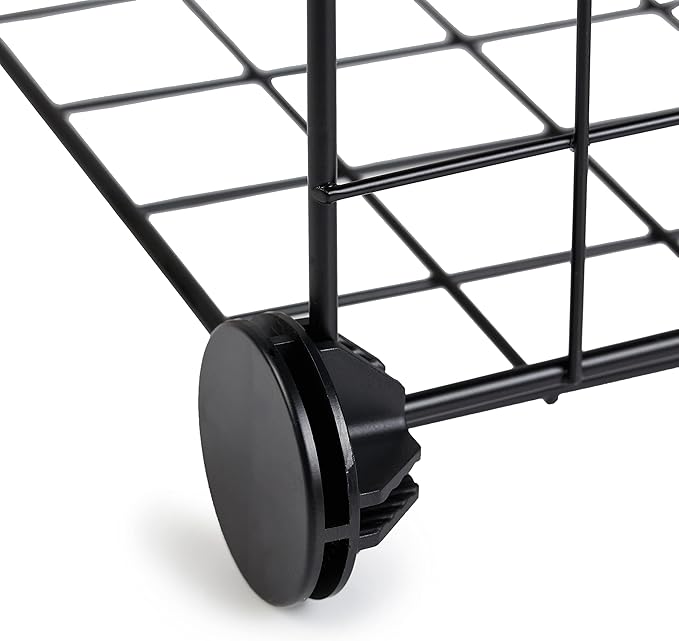 Amazon Basics Cube Wire Grid Stackable Storage Shelves, 6-Cube, 12.6"D x 26"W x 38"H, Black