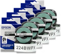 Epson LABELWORKS 224BWPX-5PK Genuine PET (Polyester) Tape Cartridge - 5 Unit Pack of Black on White Industrial Label Maker Tape - 1" (24MM) Wide, 30 ft - 5 Pack