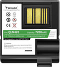 WUHAO QLN420 ZQ630 Battery Upgraded 7200mAh for Zebra QLN420 ZQ630 ZQ63-AUWA000-00 ZQ63-ACFAC10-00 Barcode Label Printer Replacement Battery P1050667-016 BTRY-MPP-68MA1-01