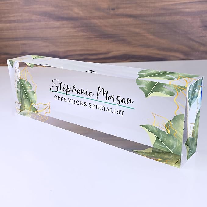 Custom Name Plates for Desk, Ideal Office Decoration for Men and Women, Clear Acrylic Desk Name Plate | ARTBLOX