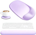 Ospelelf Wrist Rest for Keyboard and Mouse Ergonomic Mouse Pad with Wrist Support Memory Foam Wrist Rest for Computer Keyboard,3-in-1 Gel Mouse and Keyboard Pad for Office Lilac Gradient