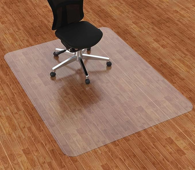 Amyracel Large Office Chair Mat for Hardwood Floor, 46” x 60” Clear Desk Chair Mat for Hard Floors, Easy Glide Office Floor Mat for Hardwood Floors