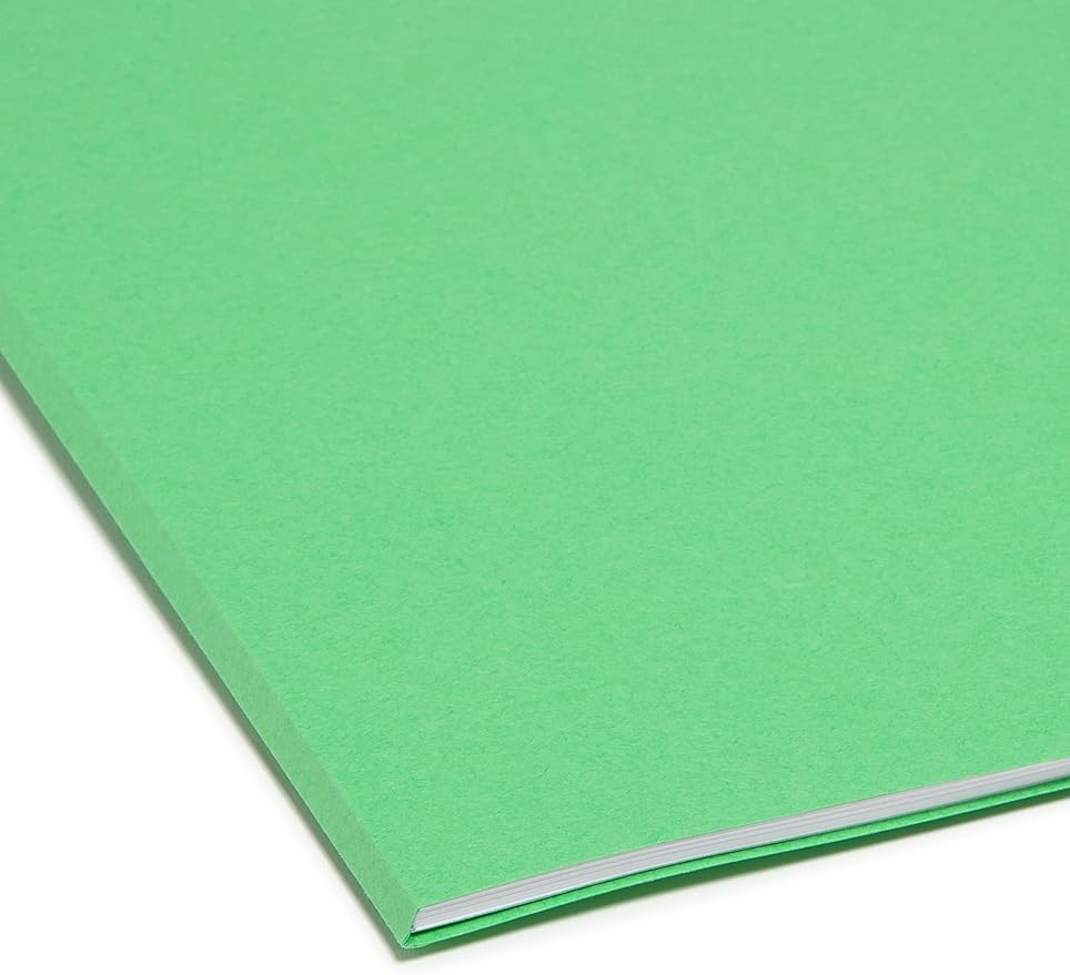 Smead File Folder, Reinforced 1/3-Cut Tab, Legal Size, Green, 100 per Box (17134)