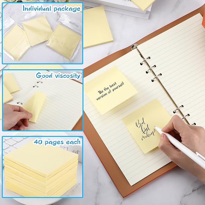 Lincia Sticky Notes Bulk, 150 Pads Teacher Bright Yellow Strong Sticky Notes 3 x 3 Inch, 45 Sheets/Clean Removal Pads Suitable for Home, School Office, Wedding(Yellow)