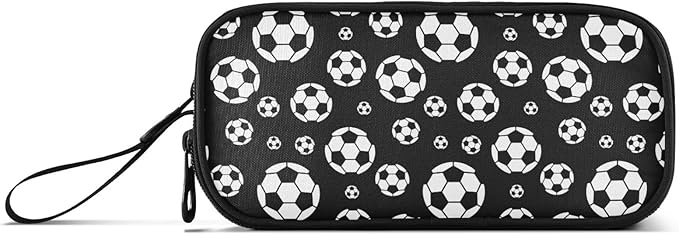 Football Soccer Pencil Case Box Boys Girls Large Pencil Pouch Zipper Compartments Big Capacity Stationery Pen Bag Organizer Kids Teens Adults School