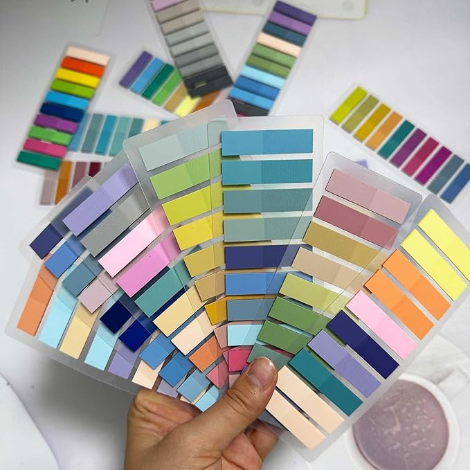 ELII 6000pcs Books Tabs for Annotating Page Tabs Morandi Sticky Index Tabs,Transparent Sticky Notes Tabs Label Stickers Index Tabs for Reading Notes, Classify File