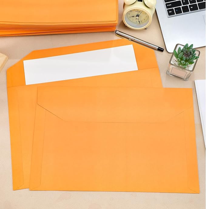 Sinload 80 Pack Legal File Envelope 10 x 15 Inch File Jackets Legal Size 40 lb Yellow Kraft for Mailing Documents