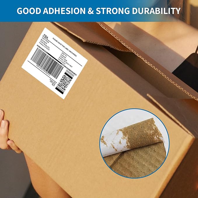 2” x 4” (300 Labels) Shipping Mailing Labels, Printable White Sticker Label for Laser Inkjet Printer, Permanent Adhesive Mailing Address Labels for Packages Envelopes (30 Sheets)