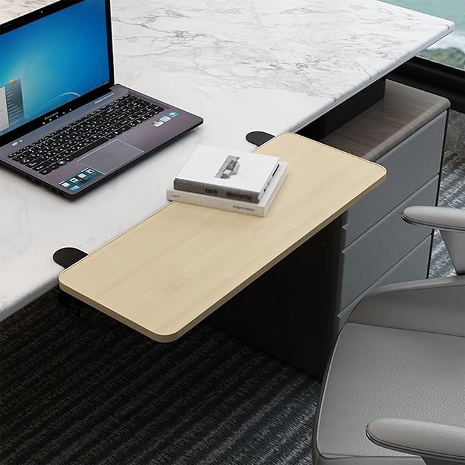 Keyboard Tray Under Desk Mount, Computer Desk Extender with Sturdy C Clamp, Easy Installation Platform Drawer for Home Office and Study Typing