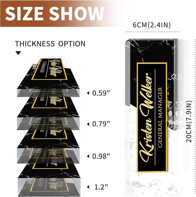 Name Plate for Desk, Desk Name Plate Personalized, Office Decor for Women Men, Acrylic Desktop Accessories, Office Appreciation Gifts for Boss Social Workers Nurse Teacher Employee (White/Black)