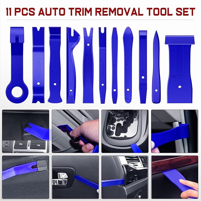 Nilight 238Pcs Trim Removal Tool, Auto Push Pin Bumper Retainer Clip Set Fastener Terminal Remover Tool Adhesive Cable Clips Kit Car Panel Radio Removal Auto Clip Pliers