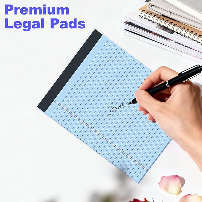Gehanfai 3 Pack Colored Legal Pads 8.5 x 11 Inch, Wide Ruled Notepads Lined Memo Note Pads, 8.5x11 Inch Micro Perforated Writing Pads 30 Sheets Per Pad for Work Study Daily Note Taking List