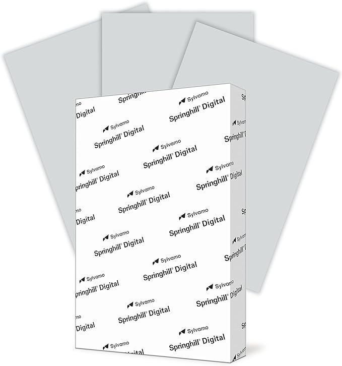 Springhill 11” x 17” Gray Colored Cardstock Paper, 67lb Vellum Bristol, 147gsm, 250 Sheets (1 Ream) – Premium Lightweight Cardstock, Vellum Printer Paper with Textured Finish – 016000R