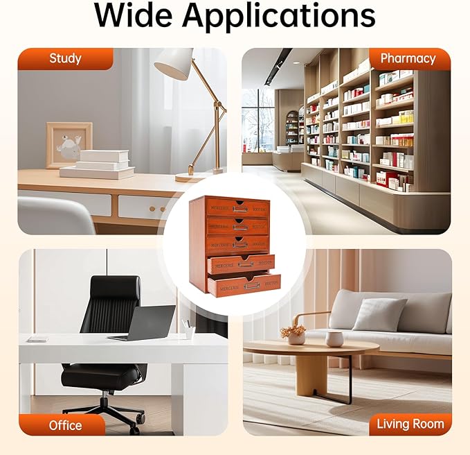 Stackable Wooden Desk Organizer with 5 Drawers Retro Brown Modular Storage Boxes for Home Office, Makeup, Stationery - No Assembly Required