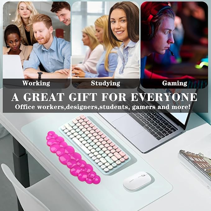 Gel Cloud Keyboard Wrist Rest, Cute Wrist Support and Arm Support Keyboard Rest for Keyboard Typing Pain Relief，Suitable for Office/Computer/Laptop/Gaming（Keyboard Wrist Rest Red）