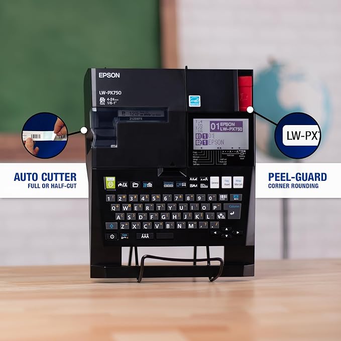 LABELWORKS Epson LW-PX750 Industrial Label Maker Kit - Complete Kit with Accessories, Compatible with Large Variety of Tape Types, Portable Handheld Label Printer