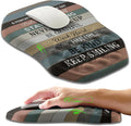 Ergonomic Slope Mouse Pad Wrist Support, Wrist Rest Mousepad for Carpal Tunnel Pain Relief with Massage Bulge and Slow Rebound Memory Foam (12x8 inch, Inspirational Quote)