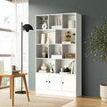 Anystyle White 5-Tier Bookshelf, 13-Cube Storage Cabinet with 3 Doors, Freestanding Bookcase for Living Room & Home Office, 35.4” W x 11.8” D x 65” H