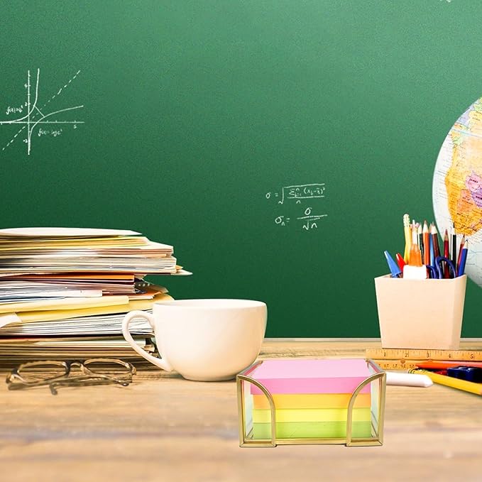 2 Pack Sticky Note Holder Glass Post It Note Dispenser,3 x 3 Inch Gold Sticky Note Dispenser,Stylish Post It Holder for Desk Home Office Decor