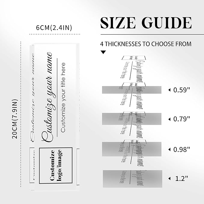 Custom Office Name Plate for Desk, Desk Name Plate Personalized, Personalized Gifts for Women, Appreciation Gifts for Employee Coworkers Boss Teacher, Office Accessories (Logo/Image)