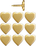 Mini Gold Heart Push Pins - Mini Gold Metal Heart Map Pins - for Cork Board, Maps, or Lapel Pin Use - Designed in USA - Set of 10