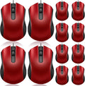 Hoteam 12 Pcs Black Wired Computer Mouse Bulk Cord USB Computer Mice Ergonomic Wired Mouse for Pcs, Computers, Laptops, Gaming Office Home Supplies