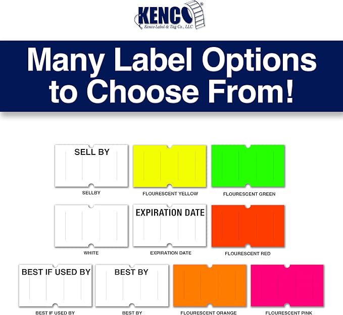 Kenco BK 1 Line Price Gun Kit - Includes 6,000 Labels, 2 Ink Rollers, Label Scraper - 8 Digit Labeler for Pricing, Dating, and Coding (BK-1 KIT 240,000 Labels)