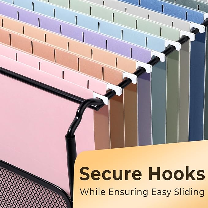 SUNEE Hanging File Folders, 50 Pack Letter Size Hanging File Folders with 1/5-cut Tabs, Stay Organized for Your Home and Office Bulk File, Documents and Paper, 10 Pastel Colors
