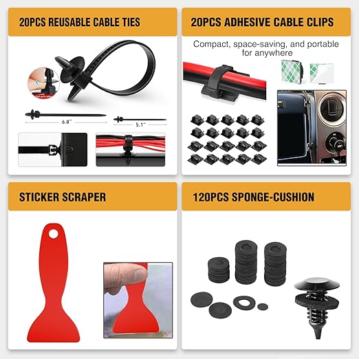 GOOACC 330Pcs Trim Removal Tool, Auto Push Pin Bumper Retainer Clip Set Fastener Terminal Remover Tool Adhesive Cable Clips Pry Kit Car Panel Radio Removal Auto Clip Pliers, Red