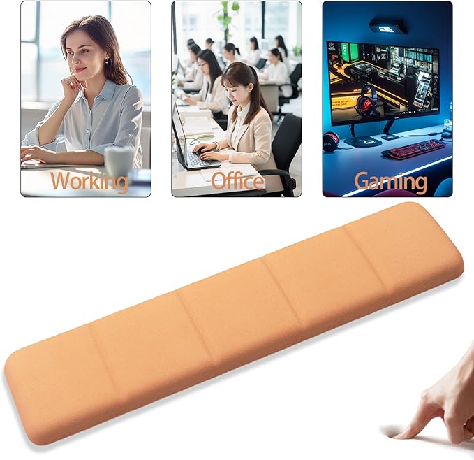 Ergonomic Keyboard Wrist Rest - Keyboard Wrist Cushion with Non-Slip Base, Brown Cute Wrist Rest Support for Keyboard, Laptop, Mac, Typing