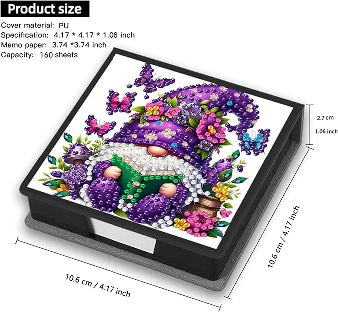 Dwarf Diamond Painting Kit Note Box,Memo Paper Storage Box Diamond Art,Sticky Note Holder Diamond Art,Diamond Painting Memo Pad For Office Desk. (Dwarf)