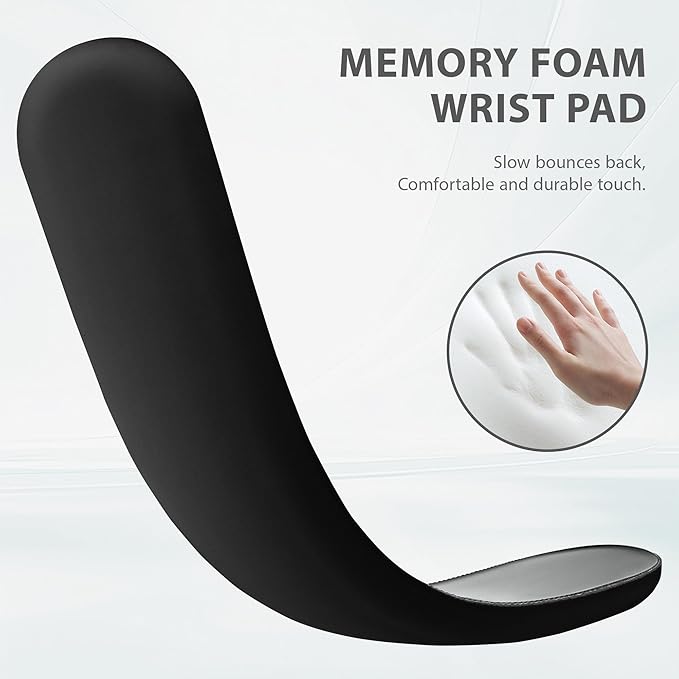 Ospelelf Wrist Rest for Keyboard and Mouse Ergonomic Mouse Pad with Wrist Support Memory Foam Wrist Rest for Computer Keyboard,3-in-1 Gel Mouse and Keyboard Pad for Office Black